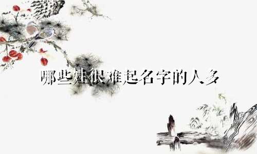 哪些姓很难起名字的人多
