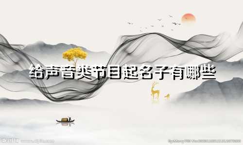 给声音类节目起名子有哪些