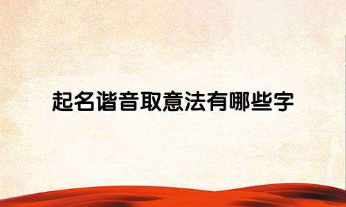 起名谐音取意法有哪些字