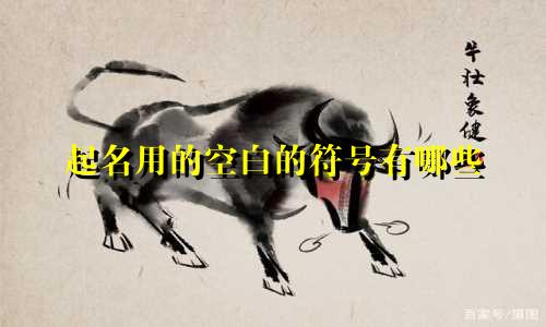 起名用的空白的符号有哪些