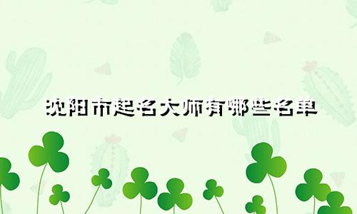 沈阳市起名大师有哪些名单