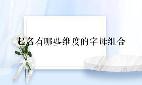 起名有哪些维度的字母组合