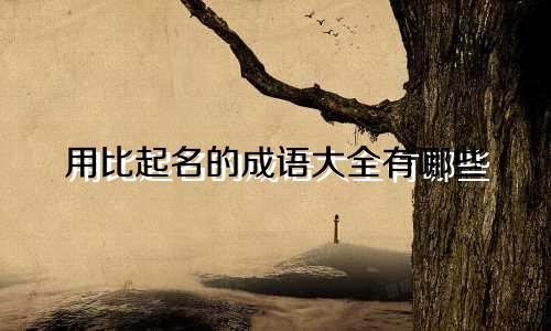 用比起名的成语大全有哪些