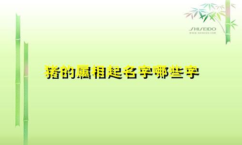 猪的属相起名字哪些字