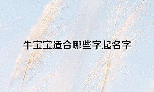 牛宝宝适合哪些字起名字