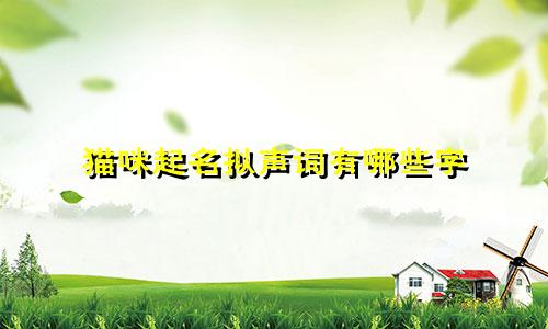 猫咪起名拟声词有哪些字