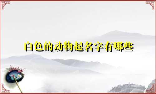 白色的动物起名字有哪些