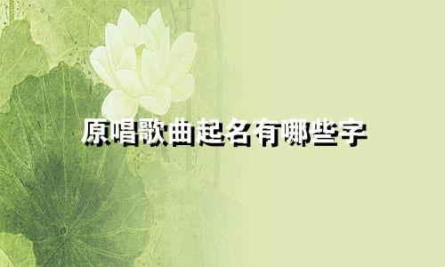 原唱歌曲起名有哪些字