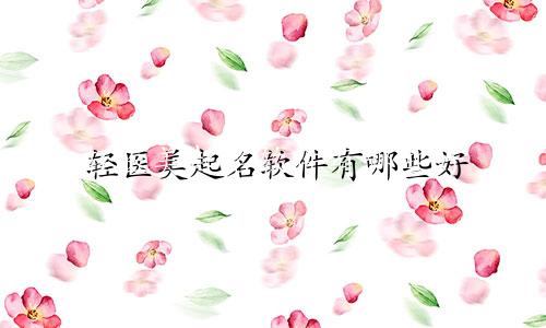 轻医美起名软件有哪些好