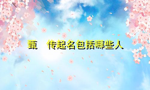 甄嬛传起名包括哪些人