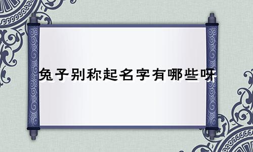 兔子别称起名字有哪些呀