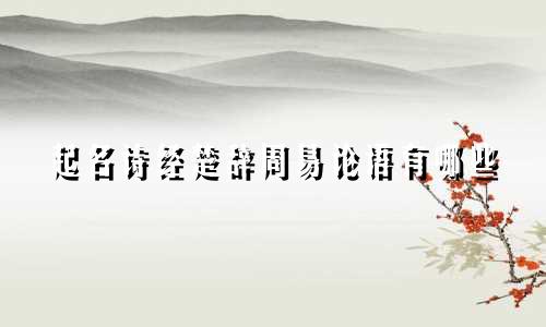 起名诗经楚辞周易论语有哪些
