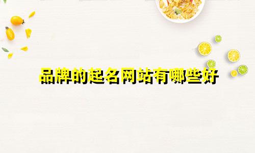 品牌的起名网站有哪些好