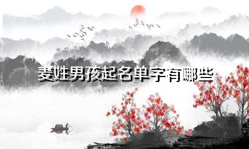 麦姓男孩起名单字有哪些