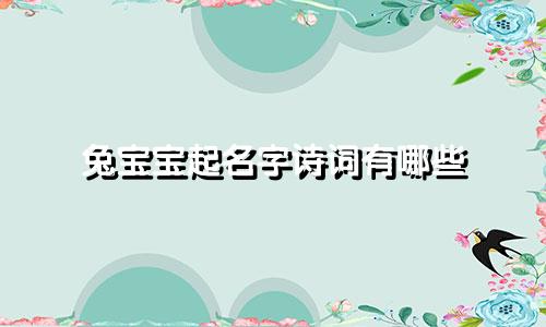 兔宝宝起名字诗词有哪些