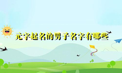 元字起名的男子名字有哪些