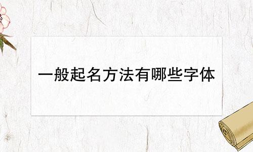 一般起名方法有哪些字体