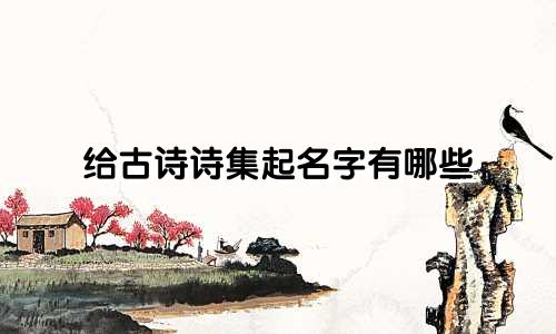 给古诗诗集起名字有哪些