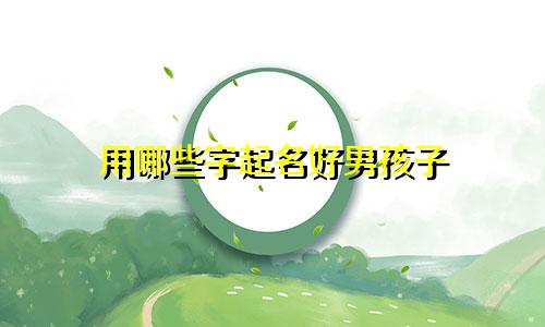 用哪些字起名好男孩子