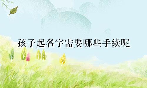 孩子起名字需要哪些手续呢