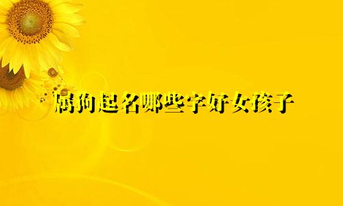 属狗起名哪些字好女孩子