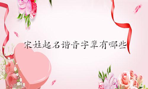 宋姓起名谐音字辈有哪些