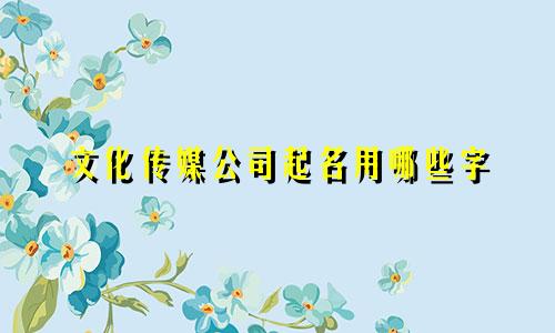 文化传媒公司起名用哪些字