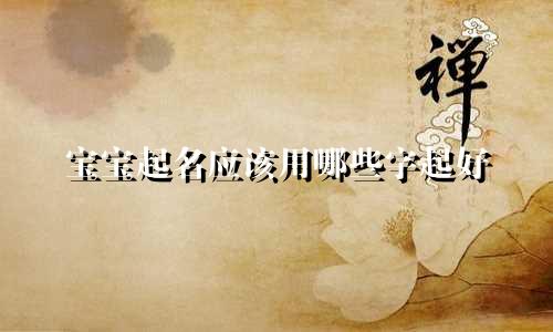 宝宝起名应该用哪些字起好