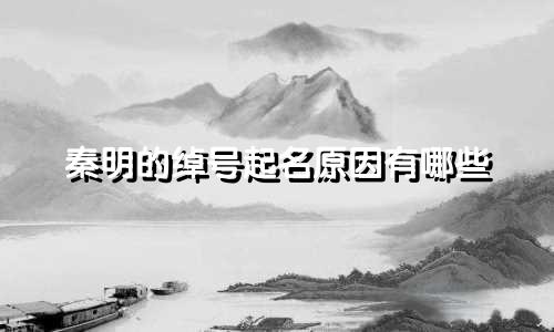 秦明的绰号起名原因有哪些