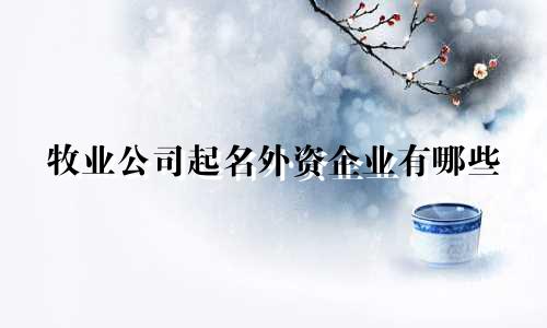 牧业公司起名外资企业有哪些