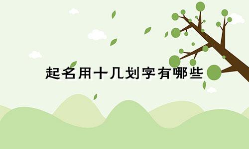 起名用十几划字有哪些