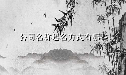 公司名称起名方式有哪些