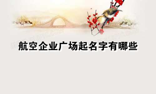 航空企业广场起名字有哪些