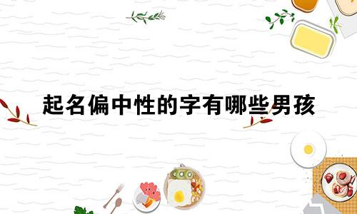 起名偏中性的字有哪些男孩