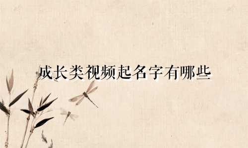 成长类视频起名字有哪些