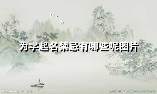 为字起名禁忌有哪些呢图片