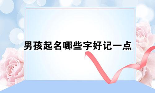 男孩起名哪些字好记一点