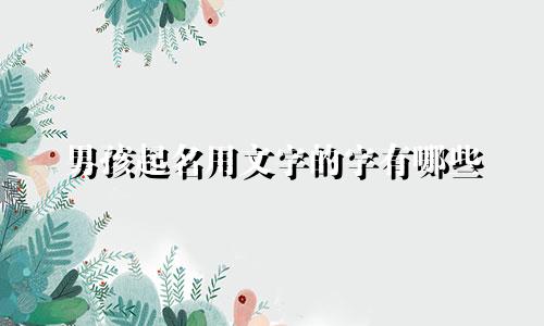 男孩起名用文字的字有哪些