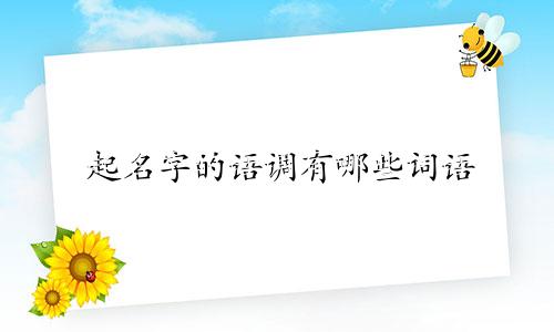 起名字的语调有哪些词语