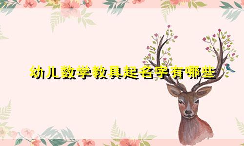 幼儿数学教具起名字有哪些
