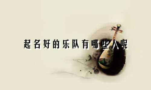 起名好的乐队有哪些人呢