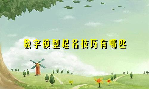 数字模型起名技巧有哪些