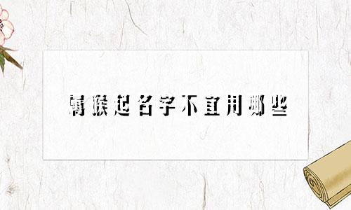属猴起名字不宜用哪些