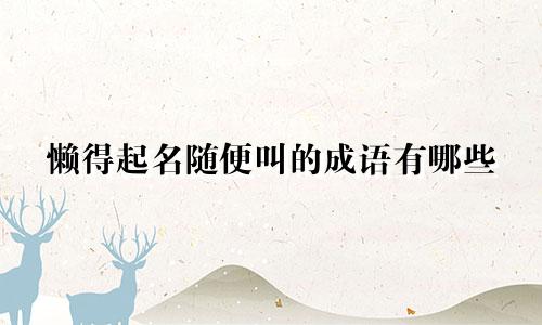 懒得起名随便叫的成语有哪些
