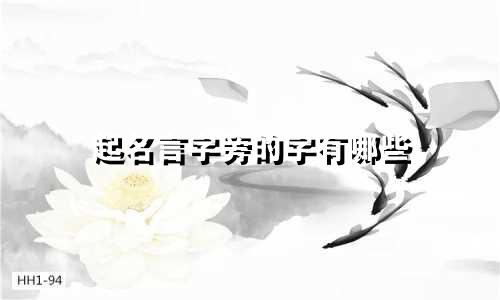 起名言字旁的字有哪些