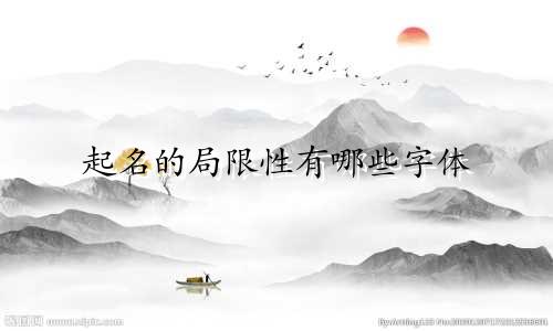 起名的局限性有哪些字体