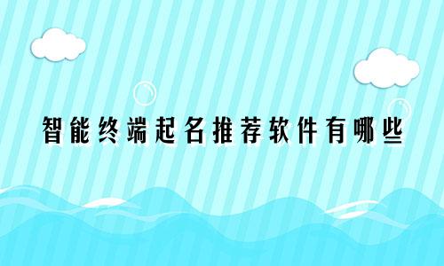 智能终端起名推荐软件有哪些