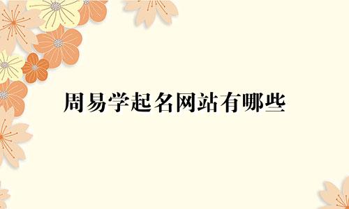 周易学起名网站有哪些