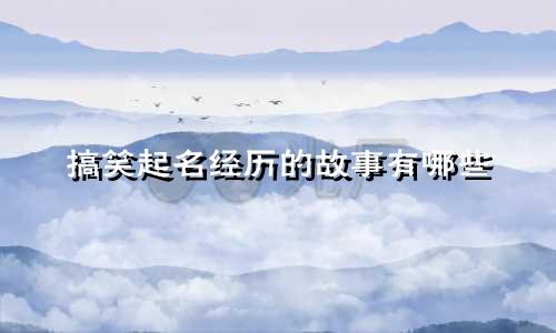 搞笑起名经历的故事有哪些
