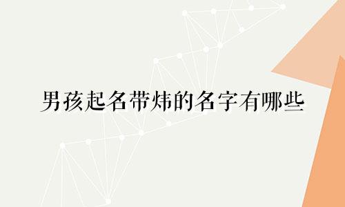 男孩起名带炜的名字有哪些